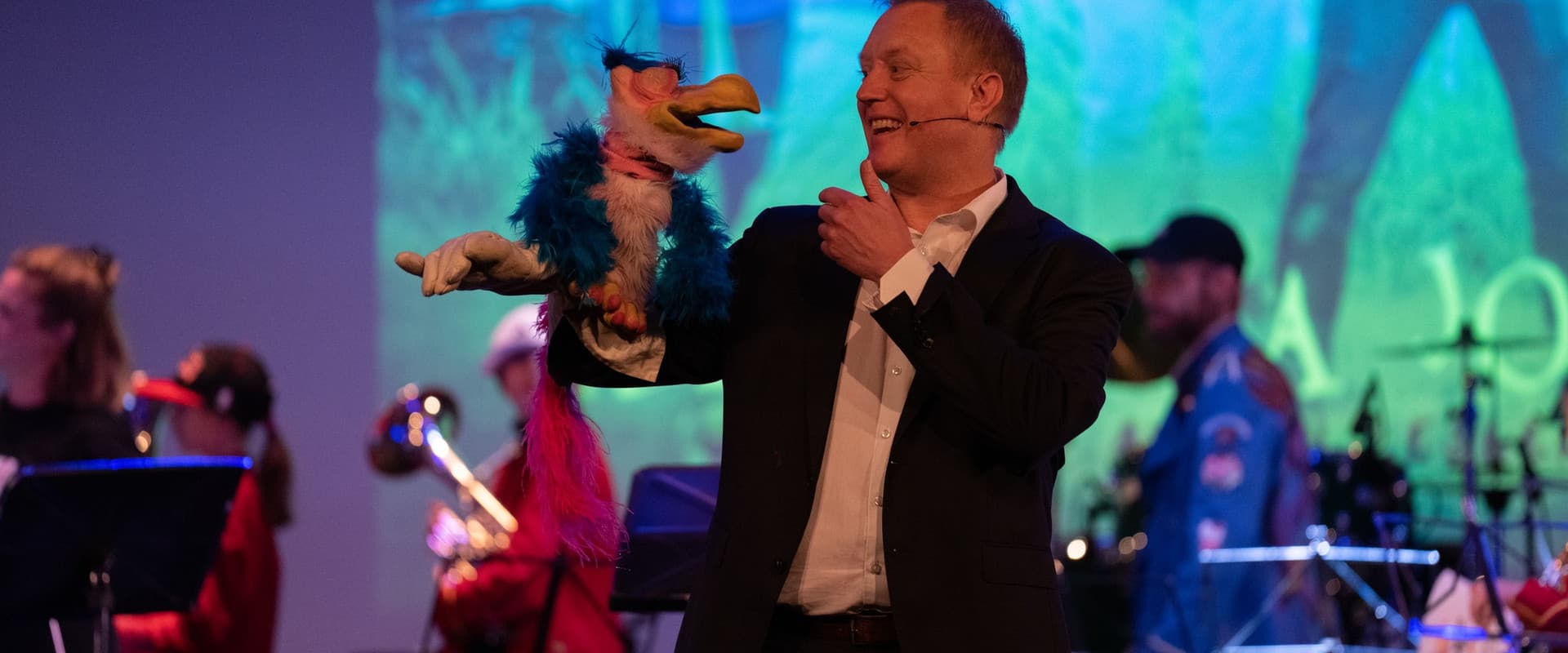 Humor og buktaling på barnekonsert